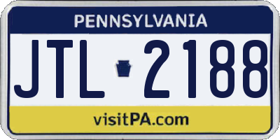 PA license plate JTL2188