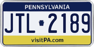 PA license plate JTL2189