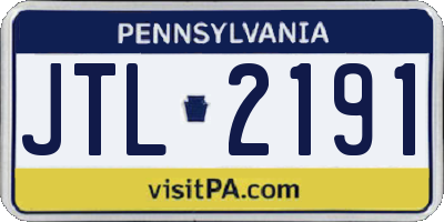 PA license plate JTL2191
