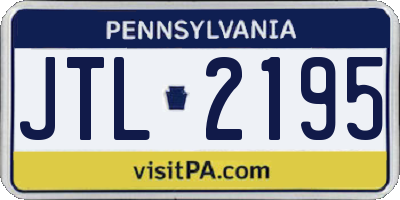 PA license plate JTL2195