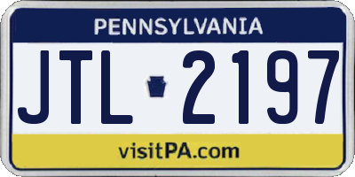 PA license plate JTL2197