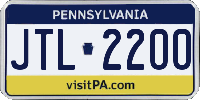 PA license plate JTL2200