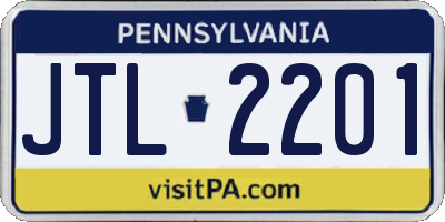 PA license plate JTL2201