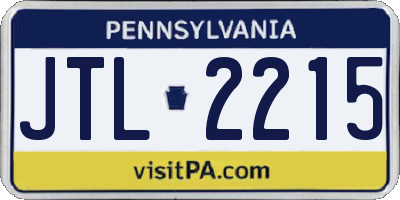 PA license plate JTL2215