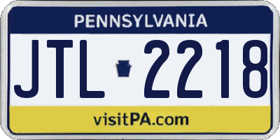 PA license plate JTL2218