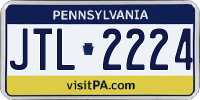 PA license plate JTL2224