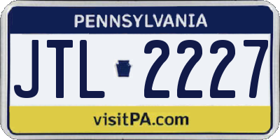 PA license plate JTL2227