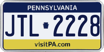 PA license plate JTL2228