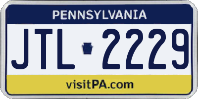 PA license plate JTL2229