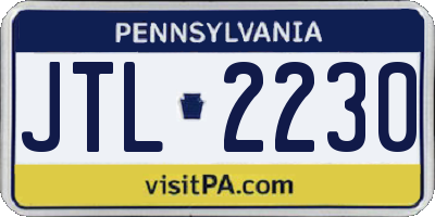 PA license plate JTL2230