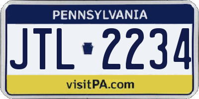 PA license plate JTL2234