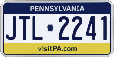 PA license plate JTL2241