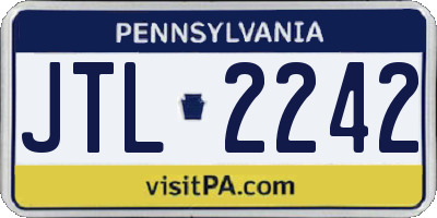 PA license plate JTL2242