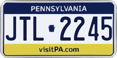 PA license plate JTL2245