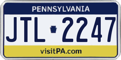 PA license plate JTL2247