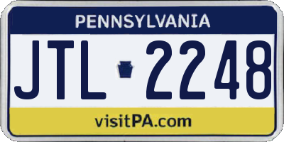 PA license plate JTL2248