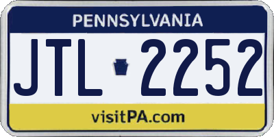 PA license plate JTL2252