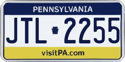 PA license plate JTL2255