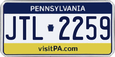PA license plate JTL2259