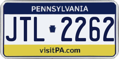 PA license plate JTL2262