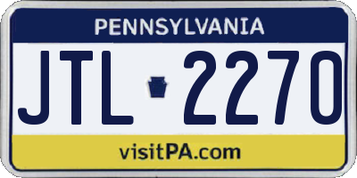 PA license plate JTL2270