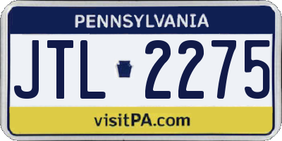 PA license plate JTL2275