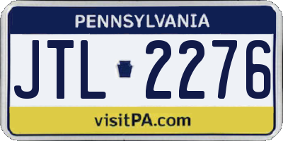 PA license plate JTL2276