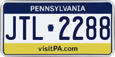PA license plate JTL2288