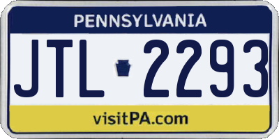 PA license plate JTL2293