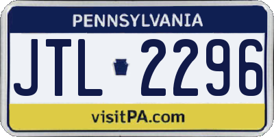 PA license plate JTL2296