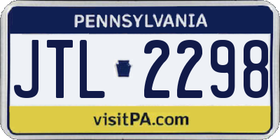 PA license plate JTL2298
