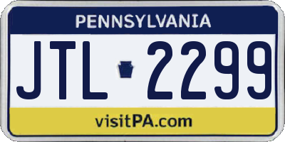 PA license plate JTL2299