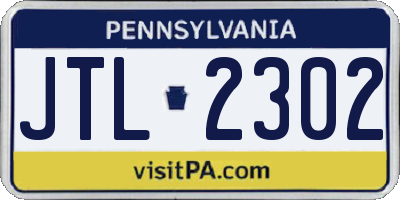PA license plate JTL2302