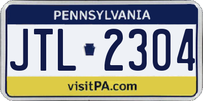 PA license plate JTL2304