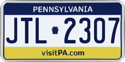 PA license plate JTL2307