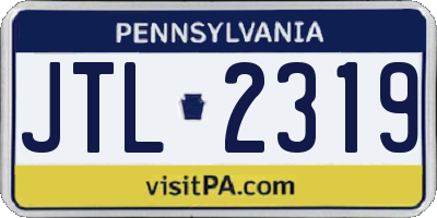 PA license plate JTL2319
