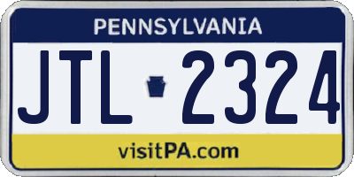 PA license plate JTL2324