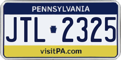 PA license plate JTL2325