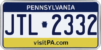 PA license plate JTL2332
