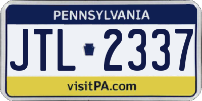 PA license plate JTL2337