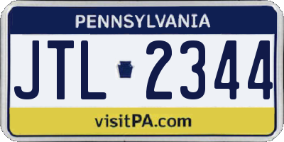 PA license plate JTL2344
