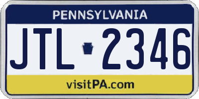 PA license plate JTL2346