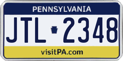 PA license plate JTL2348