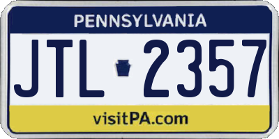 PA license plate JTL2357