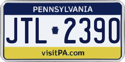 PA license plate JTL2390