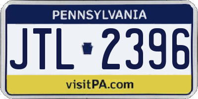 PA license plate JTL2396