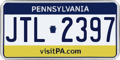PA license plate JTL2397