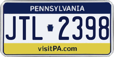 PA license plate JTL2398