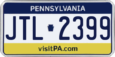 PA license plate JTL2399