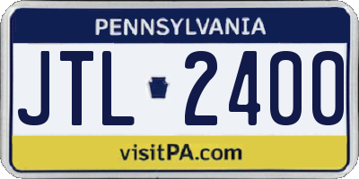 PA license plate JTL2400